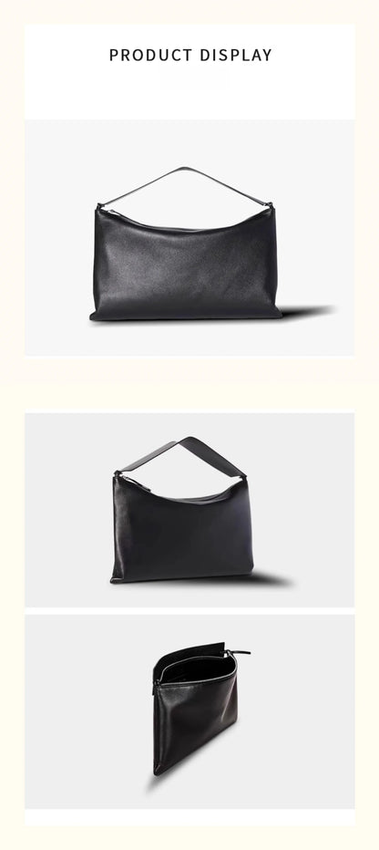 Envelope Bag Vintage Niche Wind Genuine Leather Wide Shoulder Strap Armpit Bag Hundred Sheepskin Shoulder Bag Clutch Bag