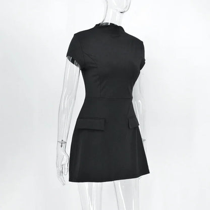 ALTGOTH Emo fashion sexy Mini Dress Women Streetwear Maxi Casual Elegant Party Basic Dresses 2024 New Alt Solid Casual Clubwear