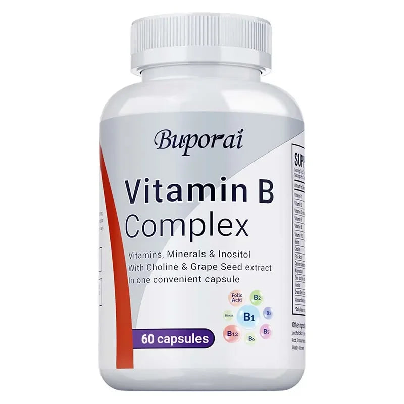 Vitamin B Complex - Supports The Immune System, Promotes Brain and Nervous System Health, and Helps Maintain A Healthy Mood 60 Capsules