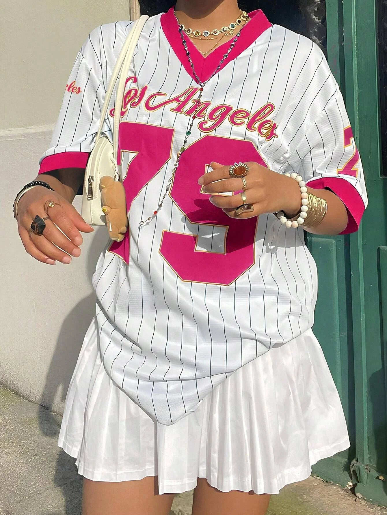 Los Angeles No.79 Football Jersey American Style Street Jersey V-neck Short Sleeve Summer Trend Oversized Casual Fashion Tshirt wjr327046