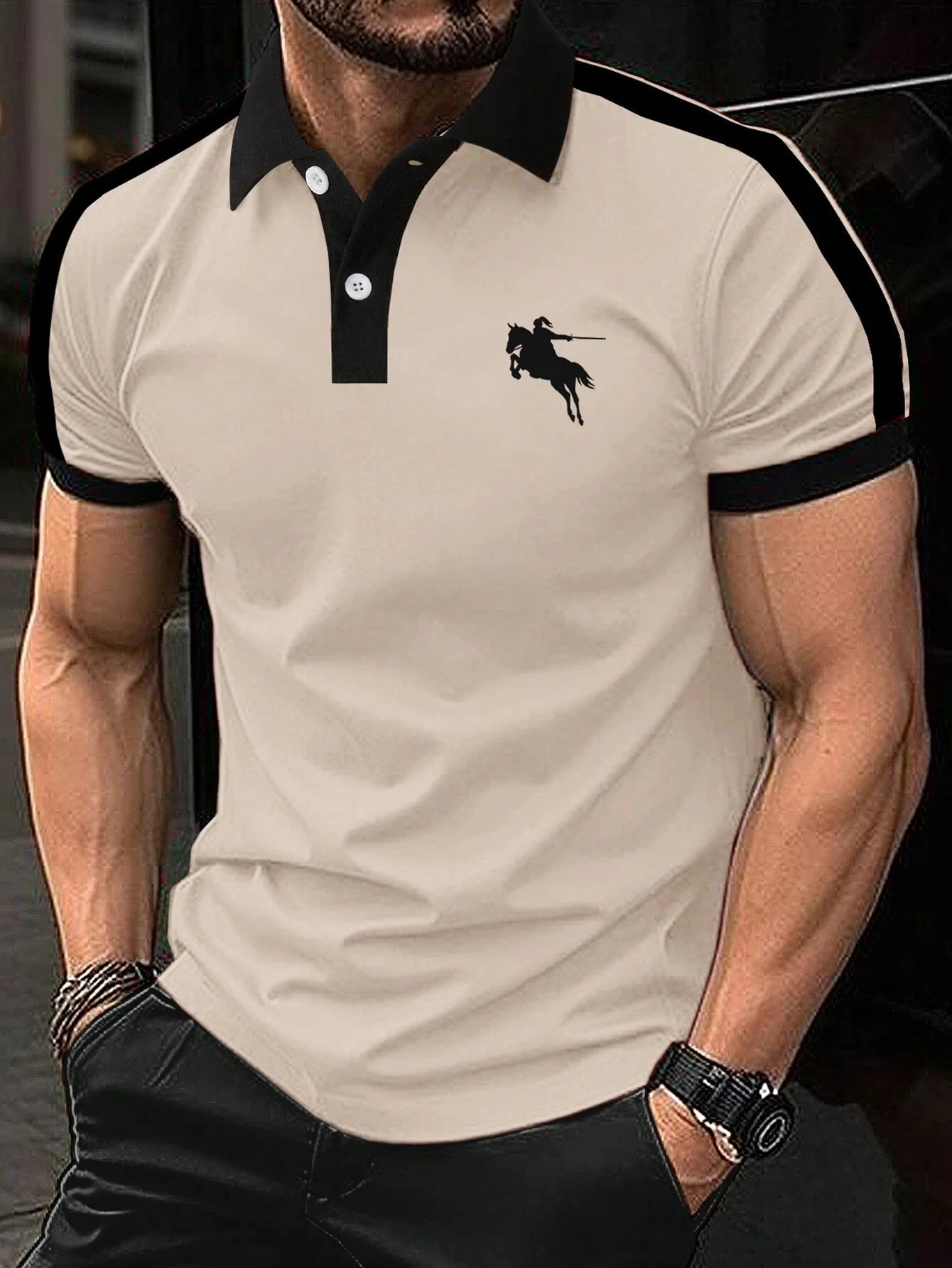 Men's Fashion Polo Shirt - Stylish Print, Lapel Button, Short Sleeve, Business Casual, Perfect for Golf and Everyday Wear