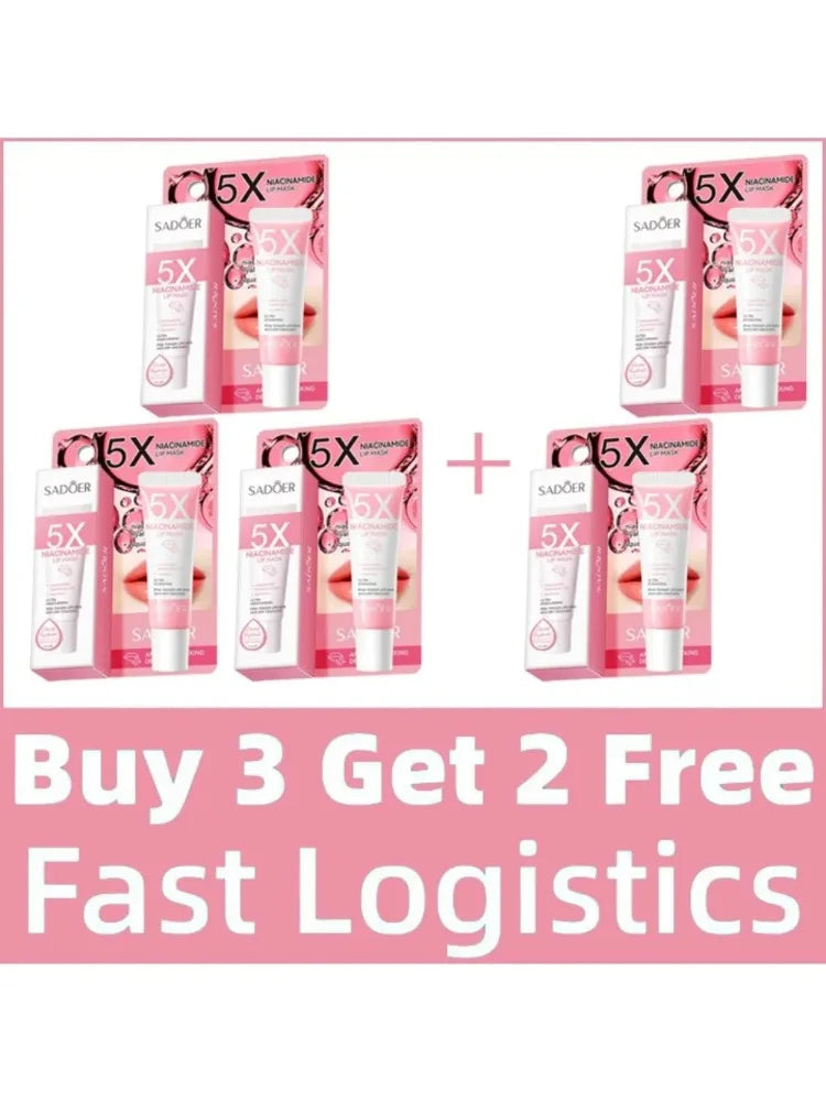 Exfoliating Lip Treatment Mask Gloss - Lightening Melanin Dark Lip Balm Remove Pink Moisturizing Reduce Lip Lines Improve Drynes 5PCS