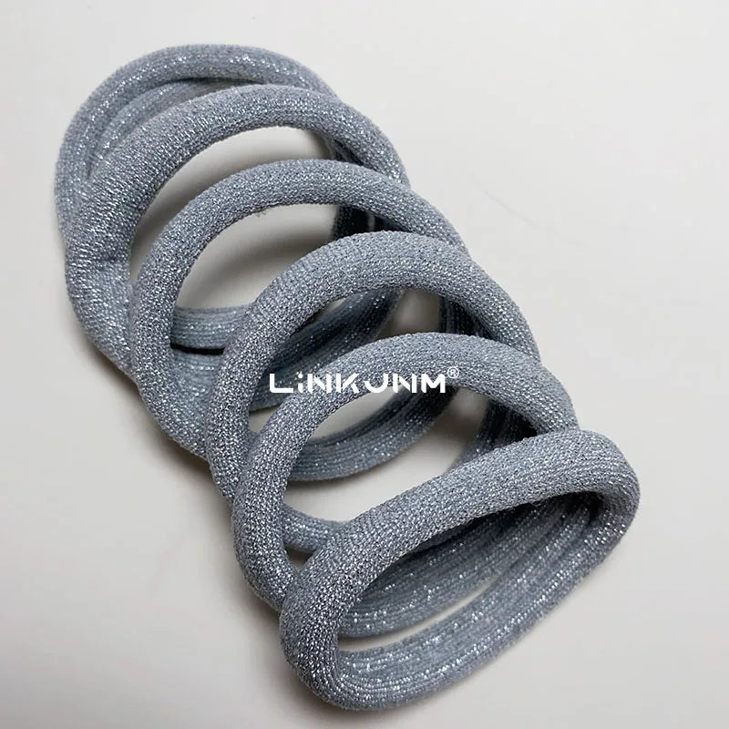 6PCS Women Glitter Hair Scrunchies Girls Elastic Hair Rubber Bands Hair Holder/Gum Hair Accessories Ponytail Hair Holders Badiee Stylez