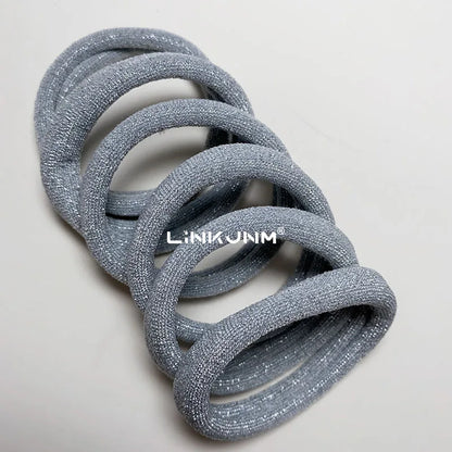 6PCS Women Glitter Hair Scrunchies Girls Elastic Hair Rubber Bands Hair Holder/Gum Hair Accessories Ponytail Hair Holders Badiee Stylez