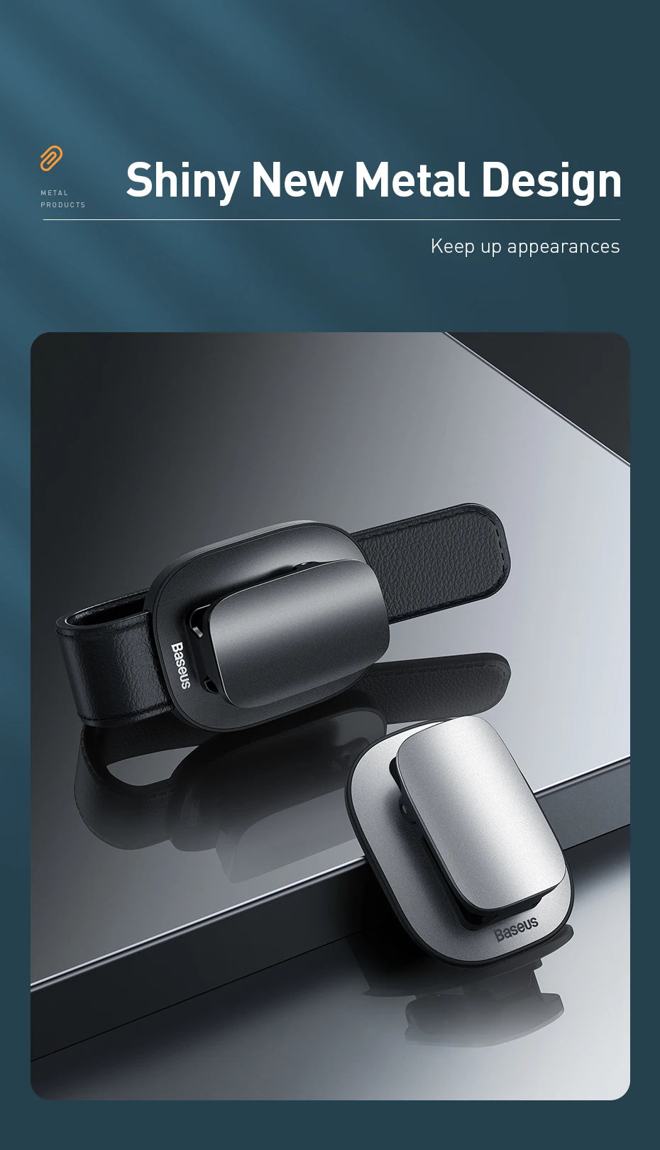 Baseus Car Eyeglass Storage Clip Sun Visor Sunglasses Holder for Auto Card Ticket Stand Interior Accessories Car Eyeglass Holder