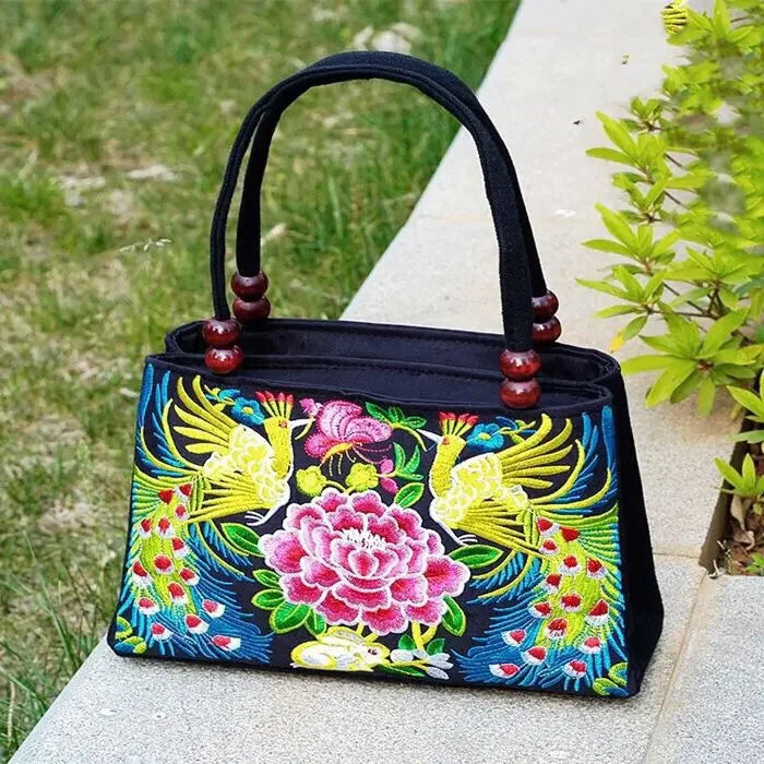 Fashion All-match 2024 New Girl Ethnic Style Embroidered Canvas Ladies Handbag Multifunction Mochila Mujer Sac A Dos 3