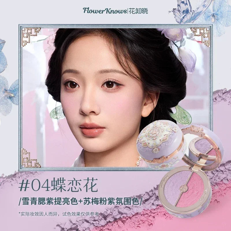 Flower Knows Blusher Butterfly Cloud Collar Collection Rouge Box Duo Blush For Dark Skin Peach Makeup For Cheeks Matte Finish 04