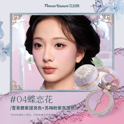 Flower Knows Blusher Butterfly Cloud Collar Collection Rouge Box Duo Blush For Dark Skin Peach Makeup For Cheeks Matte Finish 04