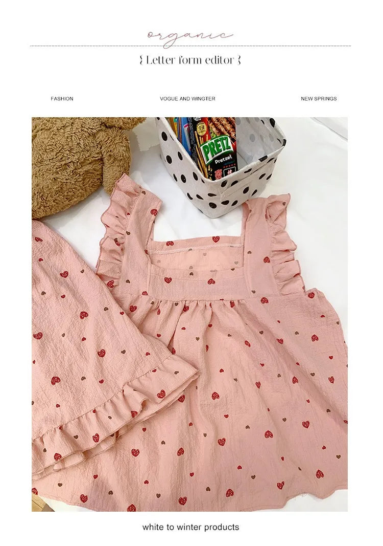 Summer Spwear Women's 2025 New Japanese Sle Fre Vest orts Woven Cotton Thin Home Clothes Set Sweet Print ort Pants