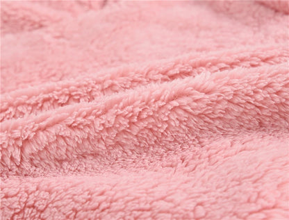 Girls woolen hooded coat solid color zipper coat children's winter clothes