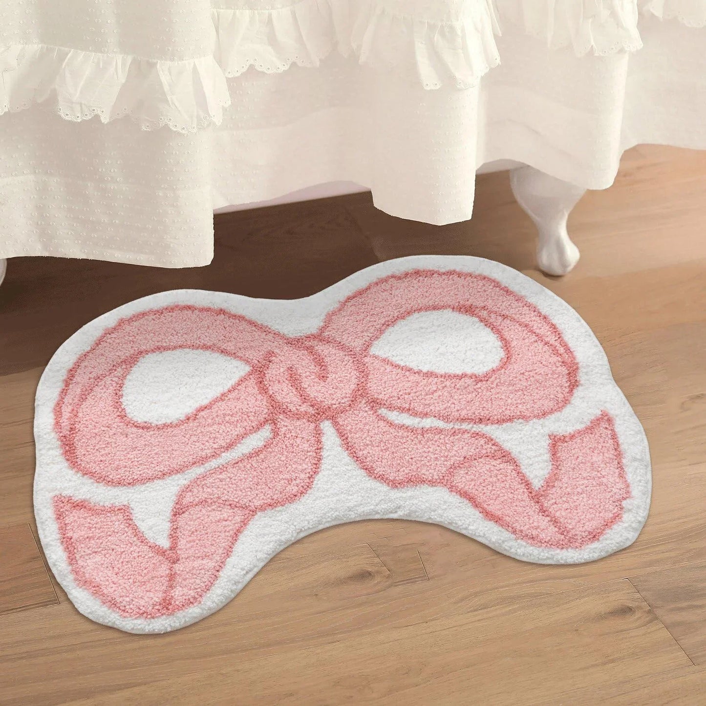 VIKAMA Creative Bow Rug Living Room Bedroom Kitchen Bathroom Absorbent Machine Washable Doormat Carpet Home Decor Mat Rug Badiee Stylez