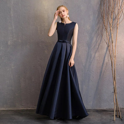 Long Bridesmaid Dress Spring/Summer 2025 New Temperament Satin Bridesmaid Sisters Dress Black Banquet Evening Dress Badiee Stylez