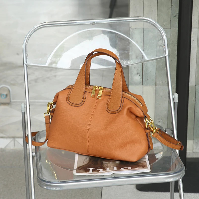 Hifashion 100% Cowhide Genuine Leather Handbags For Women 2025 Trend Designer Wide Strap Pillow Ladies Shoulder Crossbody Bags