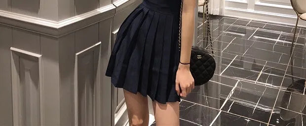 Hebe Sle Retro Collar Little Bla Dr Women Sweet And Spicy Waist Cinching Summer ort Sve High Waist A-Line Dr