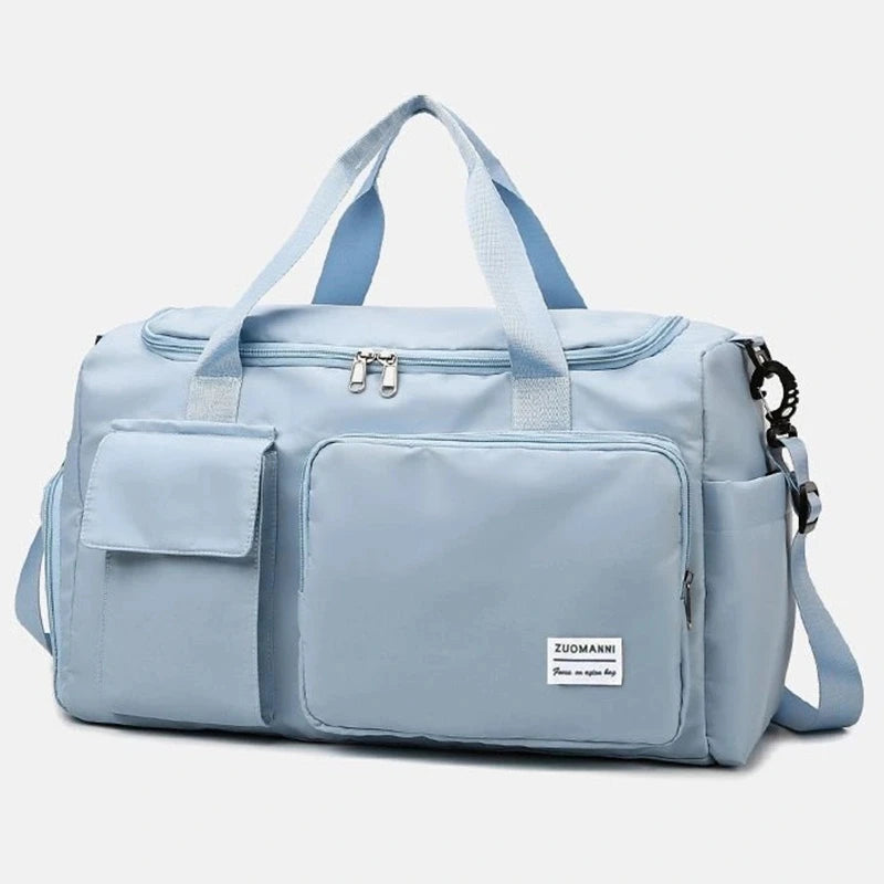 UNIXINU Carry On Travel Bag Large Capacity Weekender Overnight Duffle Bags with Shoe Compartment Sports Fitness Bags for Women SKY BLUE