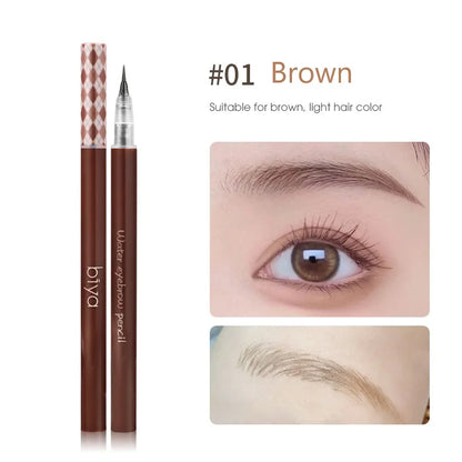 Ultra-fine Eyebrow Cosmetic Pencil Natural Brown Make Up Lying Silkworm Eyeliner Waterproof Long Lasting Liquid Eye Brow Pencil A-01 brown