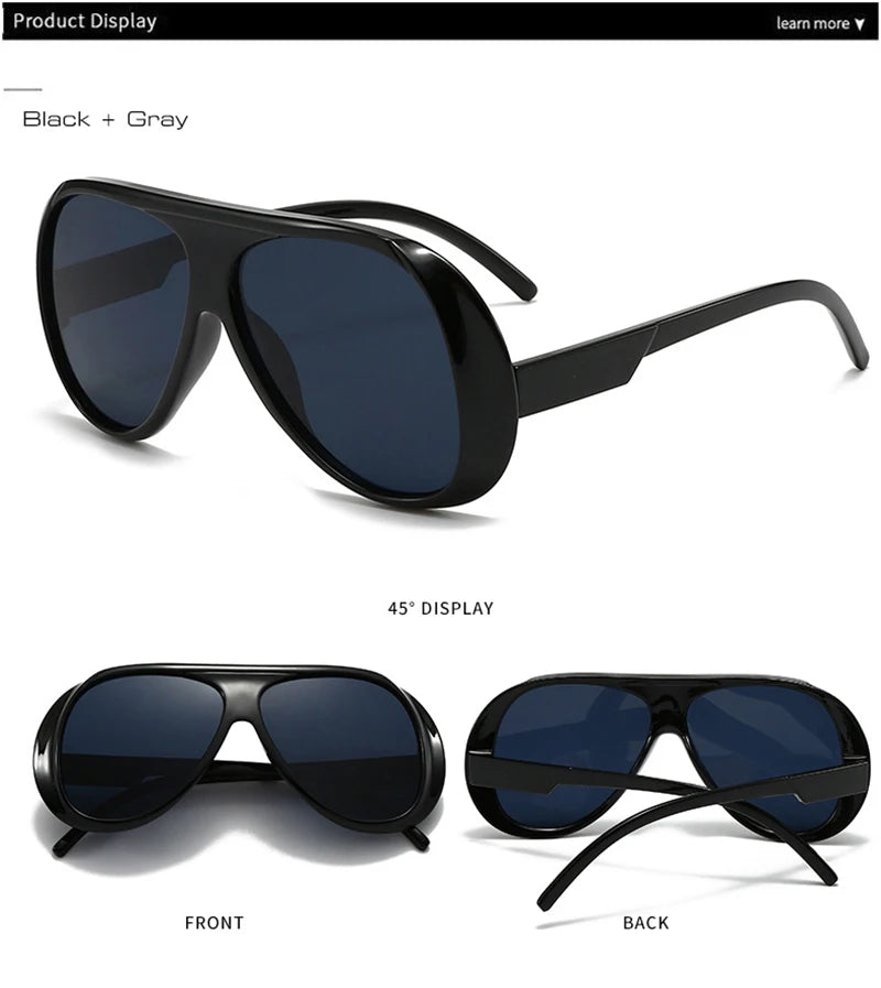 SHAUNA Fashion Oversized Pilot Men Sunglasses Retro Gradient Mirror Shades UV400 Women Sun Glasses