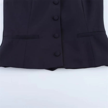 Women's Tops New Summer 2025 Sailor Suit Style Sleeveless Top Sexy Open Back Design Fashionable and Versatile Lively Personality