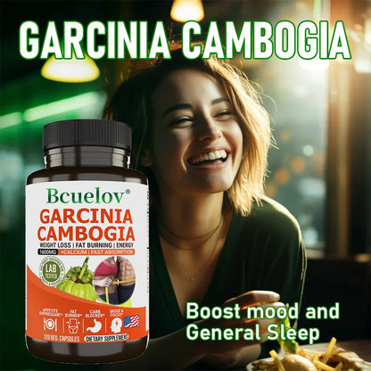 100% Pure Garcinia Cambogia 1600 mg Supplement - HCA Extract, Fast Absorbing, Carb Blocker Metabolism, 120 Capsules