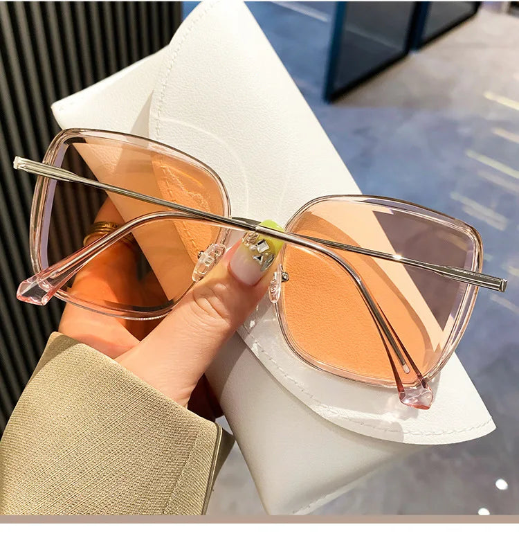 Fashion Square Sunglasses Women New Retro Decoration Glasses Men Leopard Blue Sun Glasses Gradient Shades UV400 Eyewear