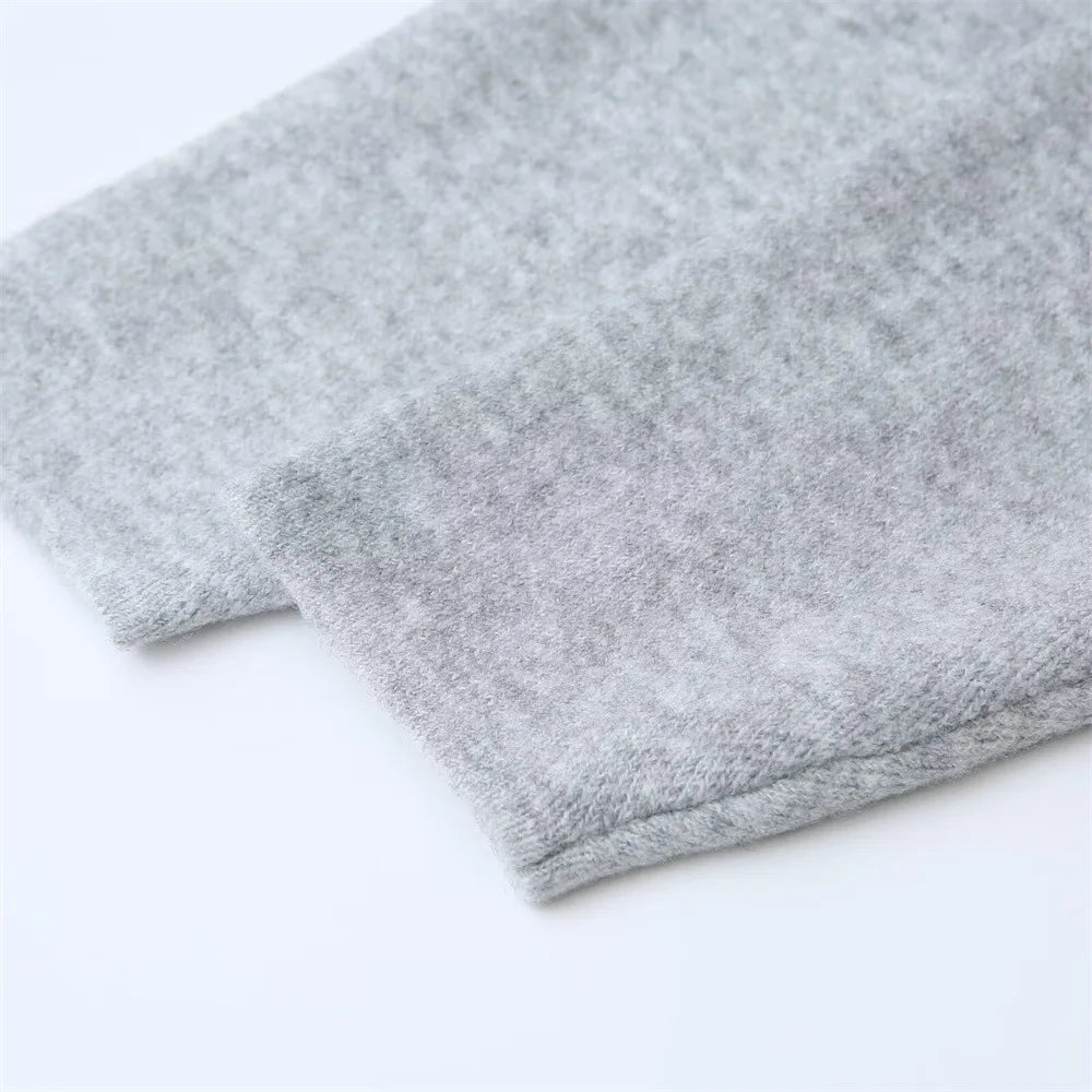 Women Solid Color Lace-up Knitted Sweater Jacket Female Cardigan with Belt Autumn and Winter Woolen Simple Cardigan Sweater