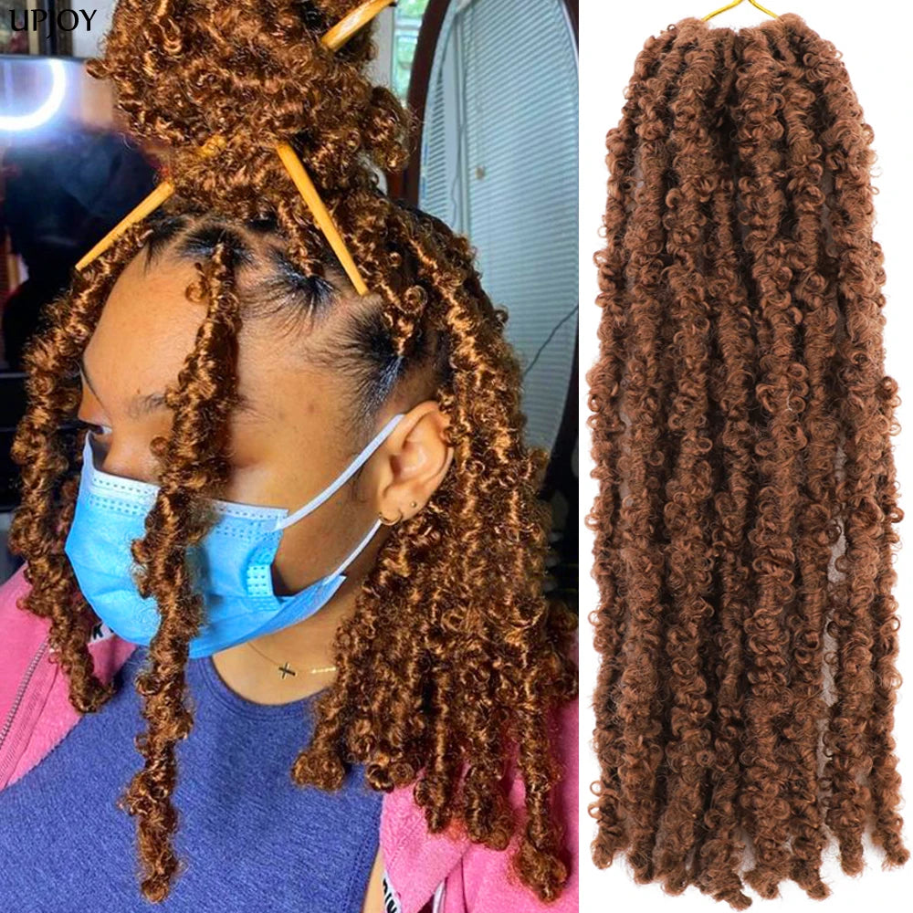 Butterfly Locs Crochet Hair 12 inch Handmade Butterfly Soft Locs Crochet Hair Extensions Synthetic Braiding Hair 12Strands/pack Badiee Stylez