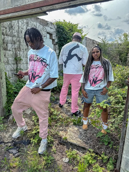 American Retro Letter Printing Oversized T-shirt Hip-hop Harajuku Punk Round Neck Graphic Top Men Trendy Casual Streetwear Women Badiee Stylez