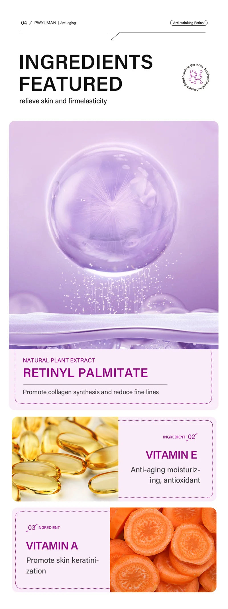 Retinol Against Wrinkles Serum Remove Wrinkle Firming Fade Fine Lines Anti Aging Improve Laugh Line Moisturizing Skin Care Korea