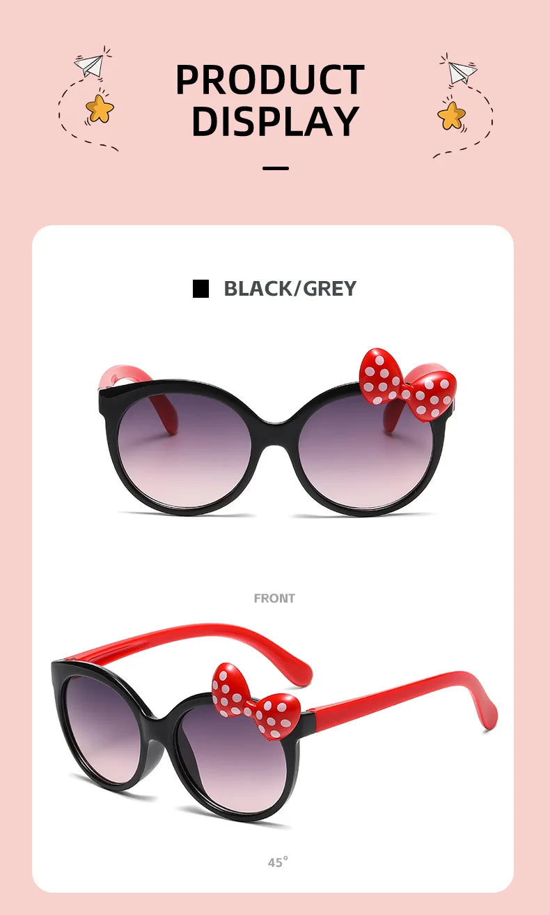 Disney Minnie Mouse Girls Sunglasses Figure Anime Kawaii UV Protection Summer Sunglasses Cute Funny Glasses Toys Birthday Gift