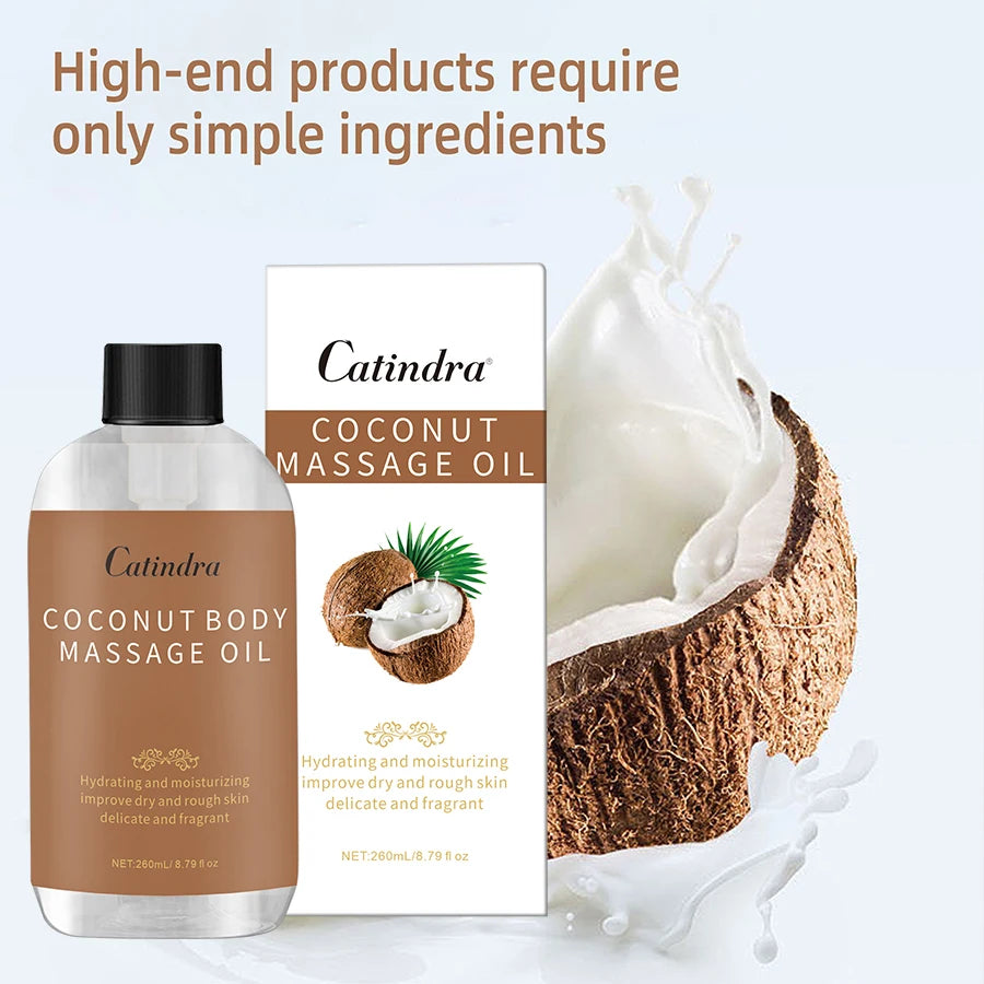 Catindra Body Smooths Skin Coconut Massage Oil Replenish Collagen Skin Tightening Moisturizing Firming Body Cleansing Essence