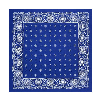 Popular Hip Hop Navy Blue Cashew Flower Bandana Men Women Outdoor Headbands Hair Band Wrist Wrap Amoeba Scarves Hair Accessories f-279