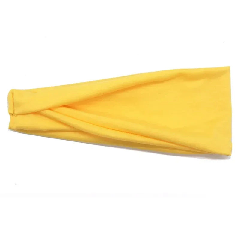 Women Headband Twist Cotton Sport Wide Turban Twisted Knotted Headwrap Girls Hairband Fashion Head Band Hair Accessories Gold 10cm-22cm