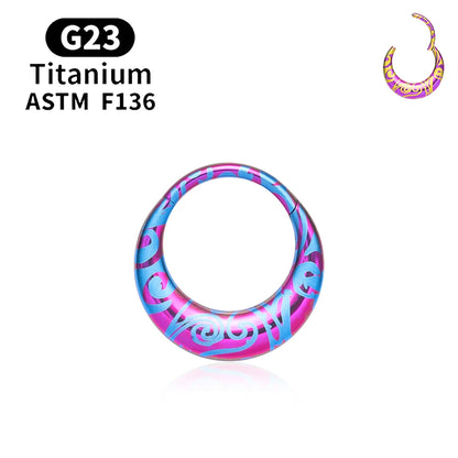 ASTM F136 Titanium 16G Moon Septum Hoop Ring Anodizing Hinged Segment Nose Clicker Tragus Helix Daith Earring Piercing Jewelry 1PCS 1