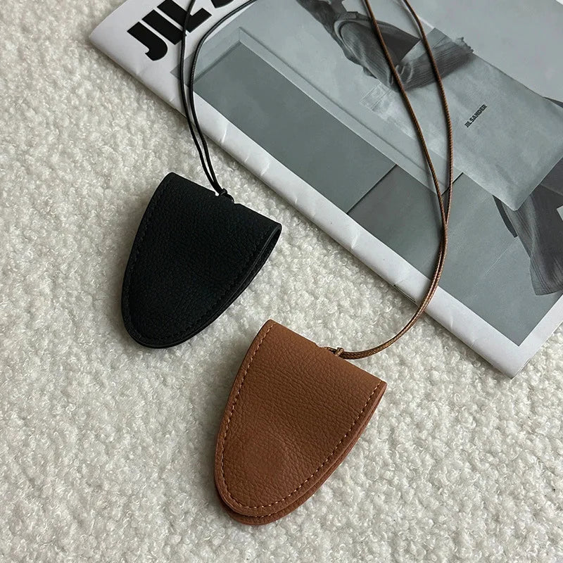 Leopard Print Leather Neck Hanging Sunglasses Clip Glasses Chain Storage Necklace Women's Hanging Rope Sweater Chain