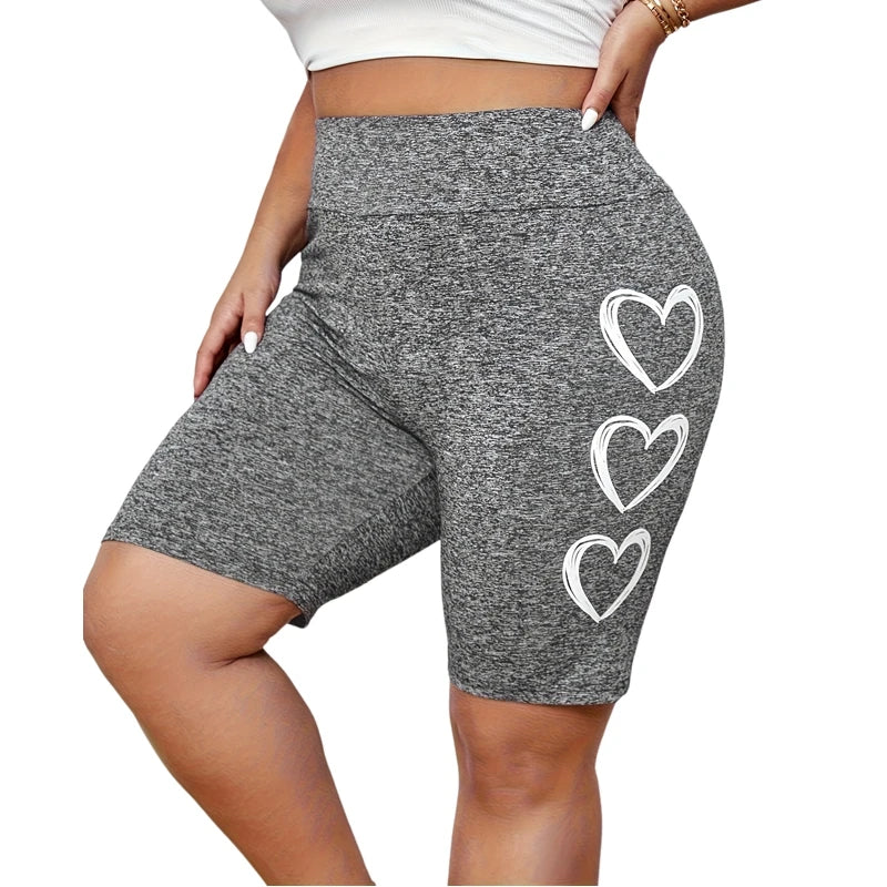 Plus Size 1XL-5XL New Women's Printed Tight Sports Shorts, Women's Loose and Personalized Printed New Style