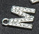 10pcs /26pcs pieces silver English letters drill metal pendant DIY fashion necklace bag pendant earrings material 10pcs M
