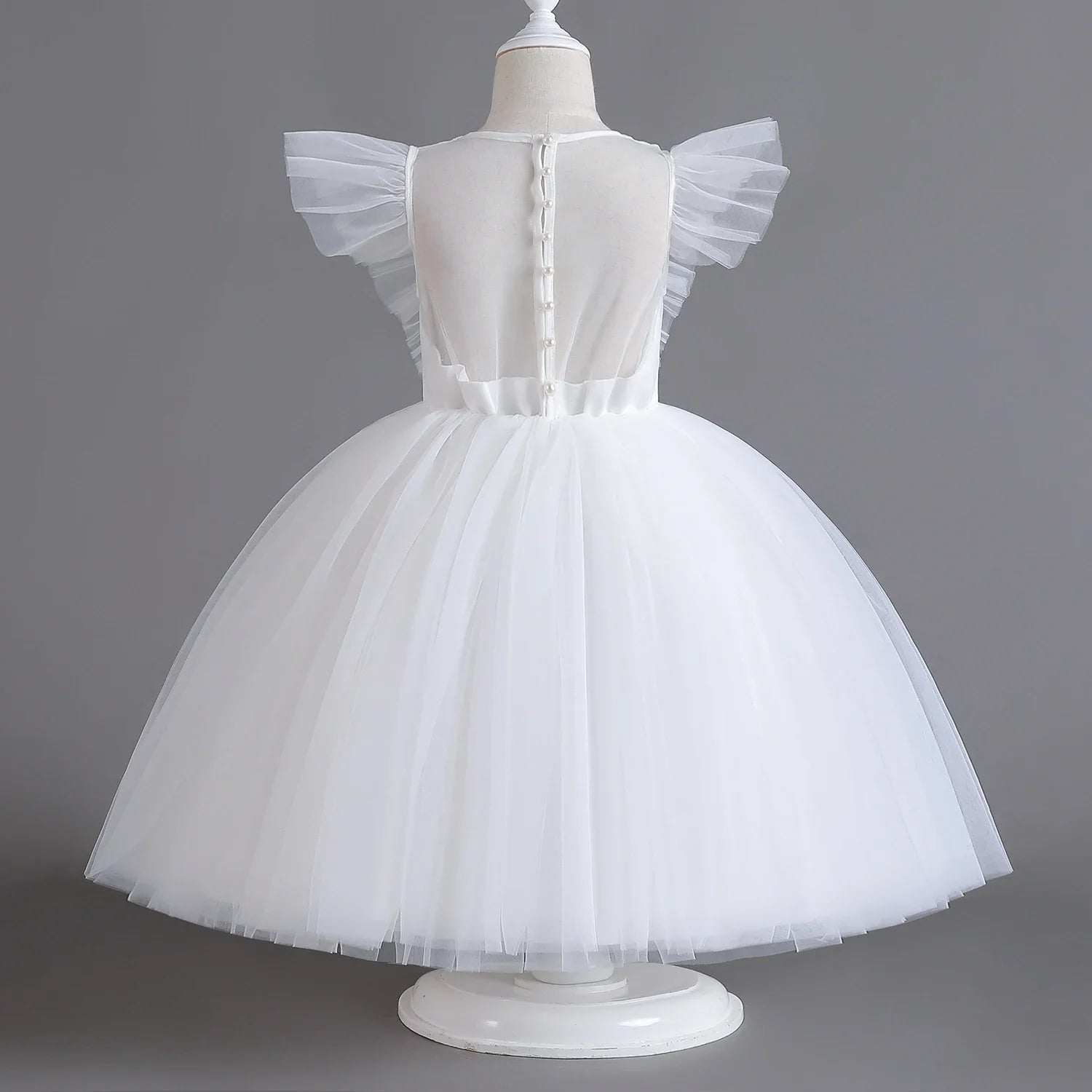 Elegant Girl Fluffy Dress Flower Baby Wedding Ceremony Costume Birthday Outfits White 1st Communion Tutu Gown Kids Gala Clothes