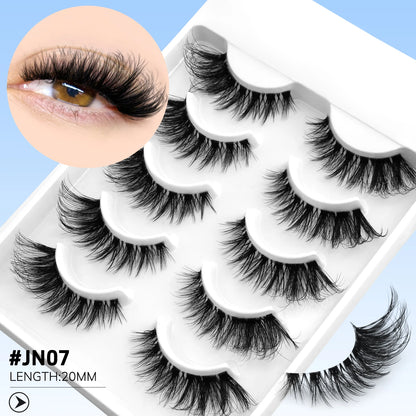 GROINNEYA Cat Eye Lashes Natural Fluffy False Lashes With Winged Ends For Extended Natural Look Soft Clear Stem Lashes Makeup JN07