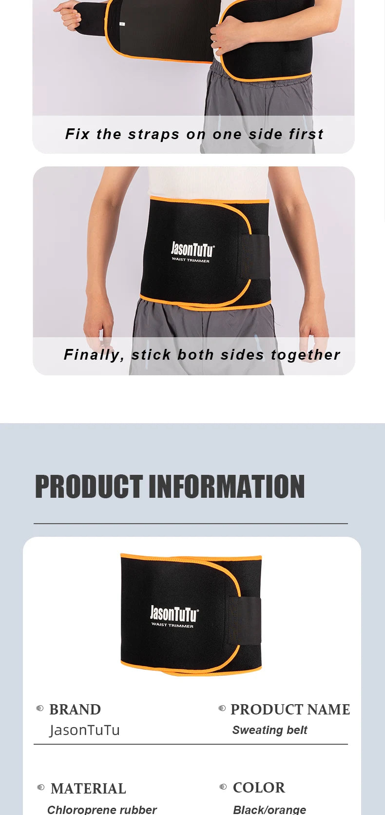 JASONTUTU Neoprene Sport Waist Belt Support Body Shaper Waist Trainer Loss Fitness Sweat Belt Slimming Strap Waist Trimmer