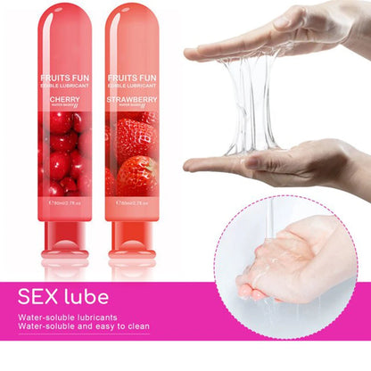 200ml Fruit Flavor Sex toy for women men Lubricant Sex Water-based Blueberry Strawberry Peach Sex Oil Vaginal Anal Gel Adults 18