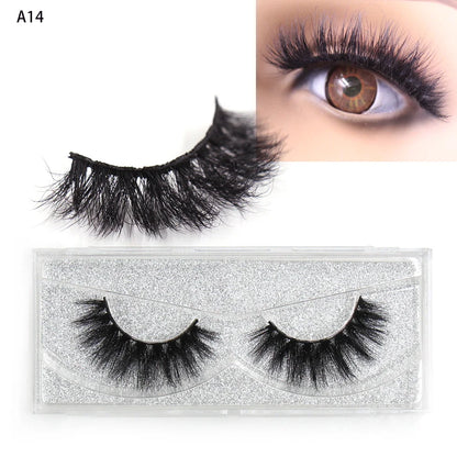 LEHUAMAO False Eyelashes Mink Lashes Natural Thick False Eyelashes Extension Wispy Soft Lashes Makeup Tools D22 1Pair-A14