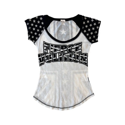 Millennium Y2k Slim Short-sleeved T-shirt Letter Star Print Short Sleeve T-shirt Harajuku Hip-hop Short-sleeved T-shirt 01