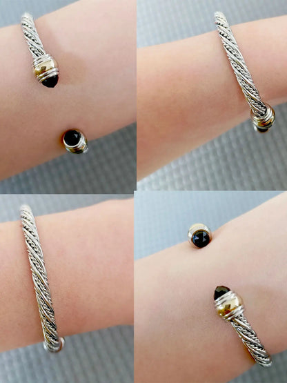 1PC Cable Bracelet for Women Gemstone Open Cuff Bracelet Bangle Bracelet Pearl Bracelet for Girls Best Gift for Women Friend