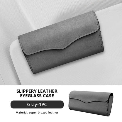 SEAMETAL Car Sunglasses Holder Case Auto Sun Visor Glasses Box Clip Sunglasses Holder Magnetic Fastener Eyeglasses Storage gray CHINA