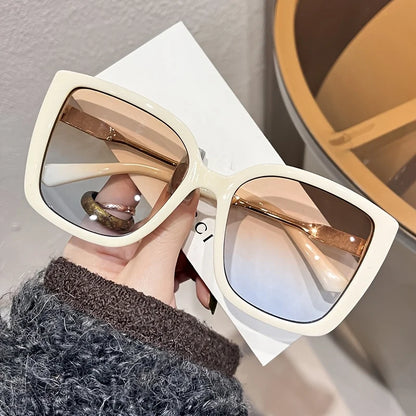 1pc Women's Large Square Frame Fashion Sunglasses - Stylish Gradient Purple Lens with Tortoiseshell Pattern Badiee Stylez