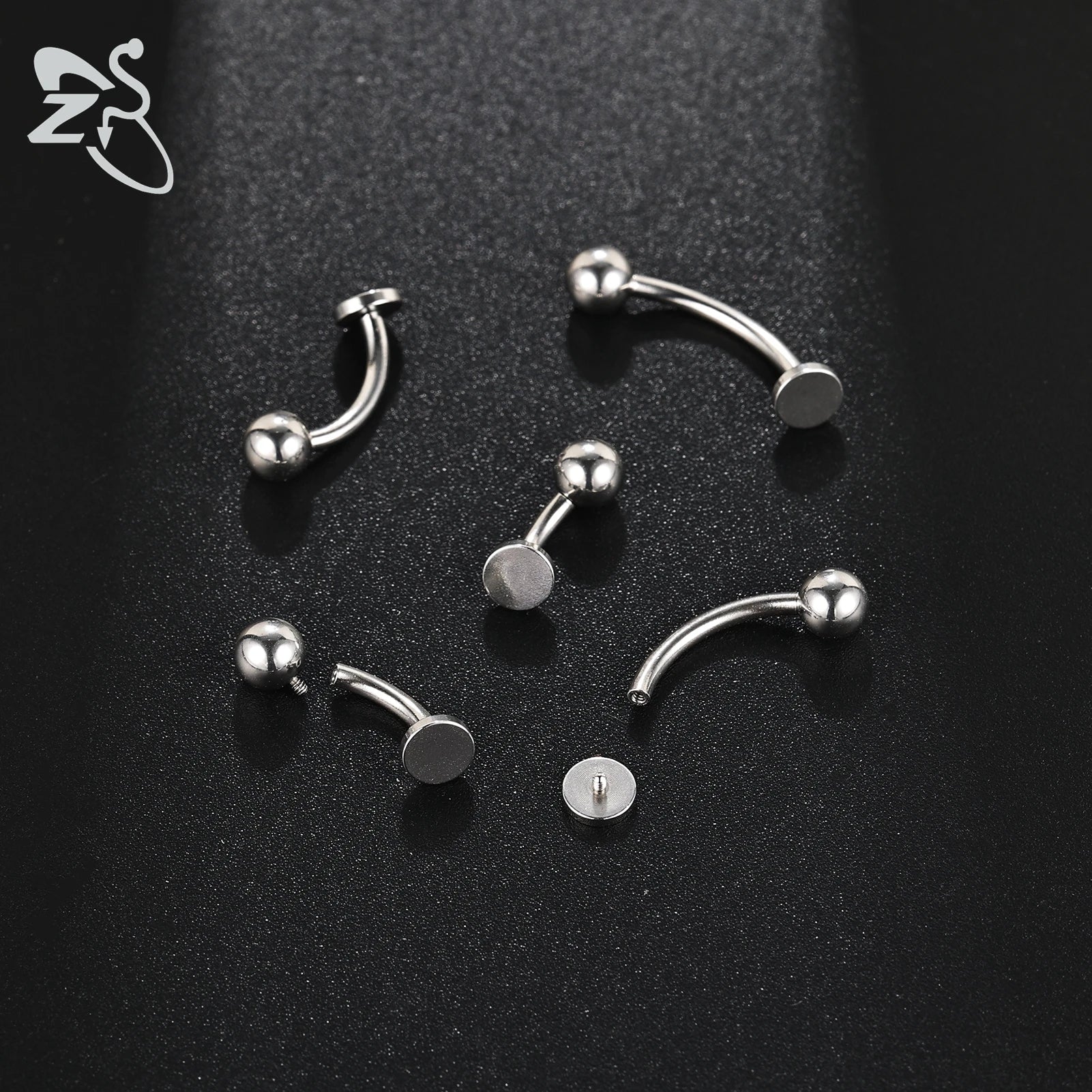 ZS 1 Piece Internal Thread Stainless Steel Belly Button Ring Floating Navel Piercings 14G Curved Umbilical Ring Jewelry 6MM-14MM Badiee Stylez