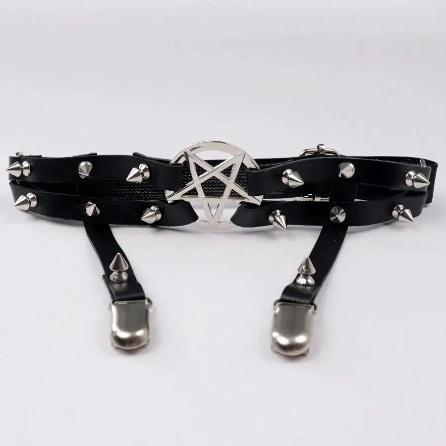 1PC Women Sexy Garter Belt Rivets Leg Ring Rock Pub Punk Pendientes Party Club Sexy Gothic Femmal Suspender Badiee Stylez