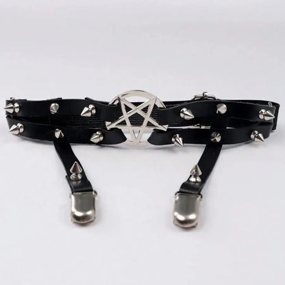 1PC Women Sexy Garter Belt Rivets Leg Ring Rock Pub Punk Pendientes Party Club Sexy Gothic Femmal Suspender Badiee Stylez
