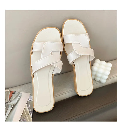 Women's Summer Slides Sandals - Cross Band Design, Ultra Soft Anti-Slip Sole, Lightweight House Slippers for Women, Beach Walkin