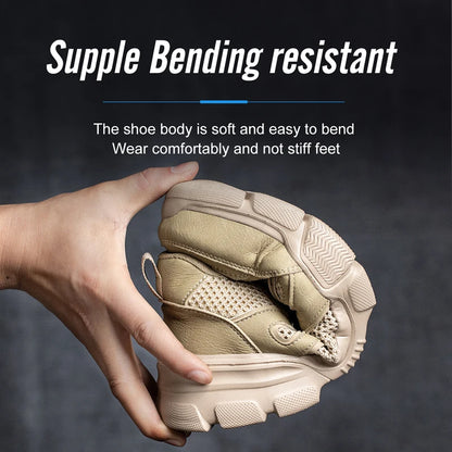 Breathable Safety Shoes Men Work Sneakers Indestructible Safety Boots Women Anti-smash Shoe Steel Toe Shoes Outdoor Sport Style - Badiee Stylez